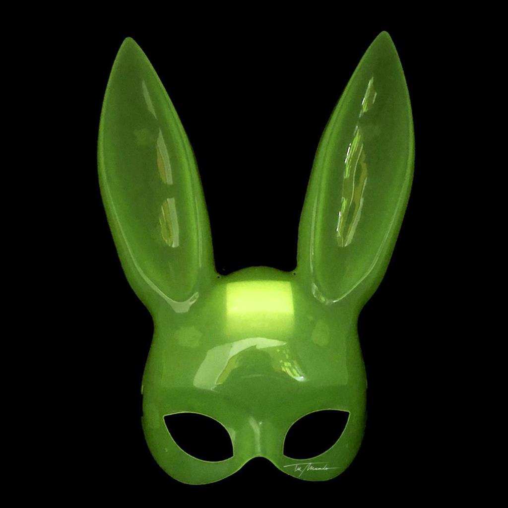 Burning Glow Fluorescent Rabbit Mask 32x22 cm in the dark