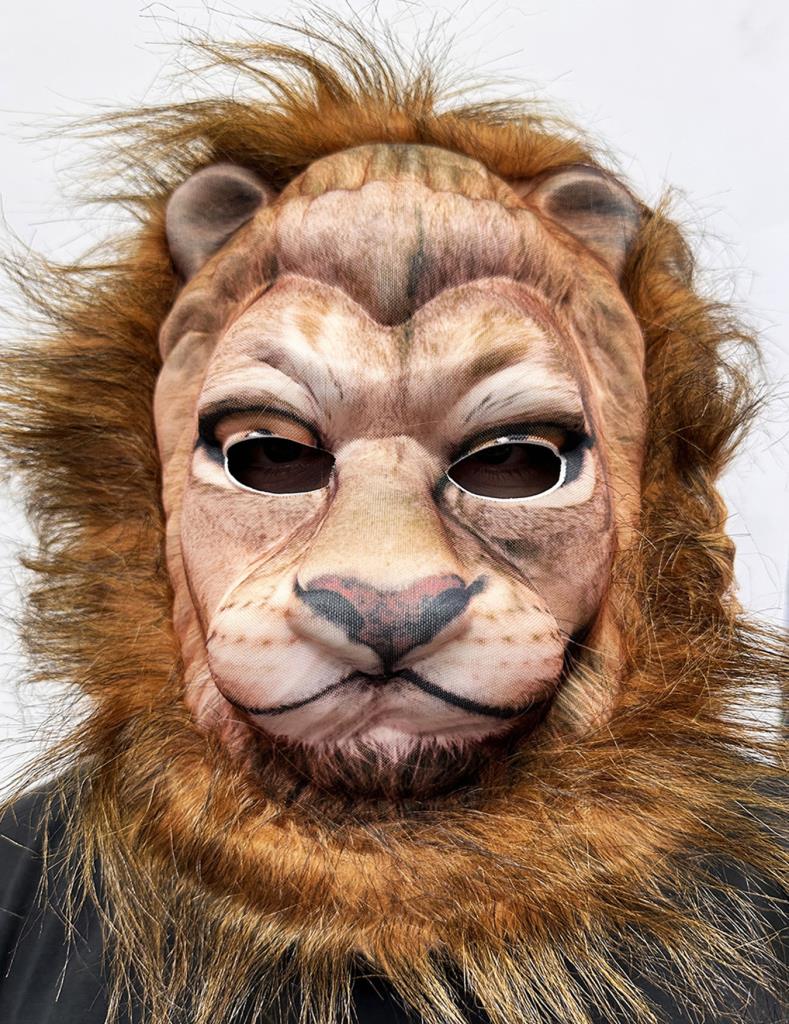 Dark Coffee Vest Lion Mask Mega Eva Material Plush Mask 1 No